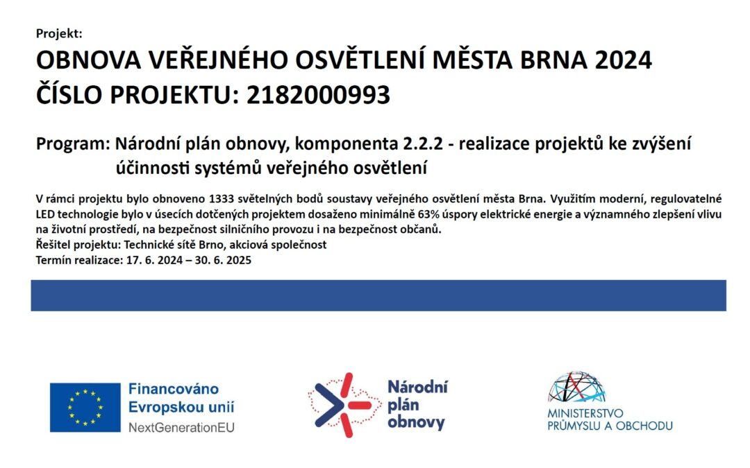 Obnova veřejného osvětlení města Brna 2024