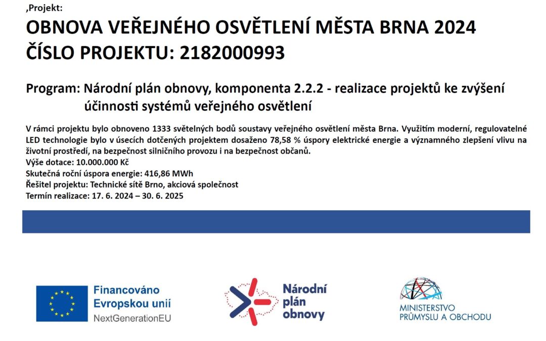 Obnova veřejného osvětlení města Brna 2024