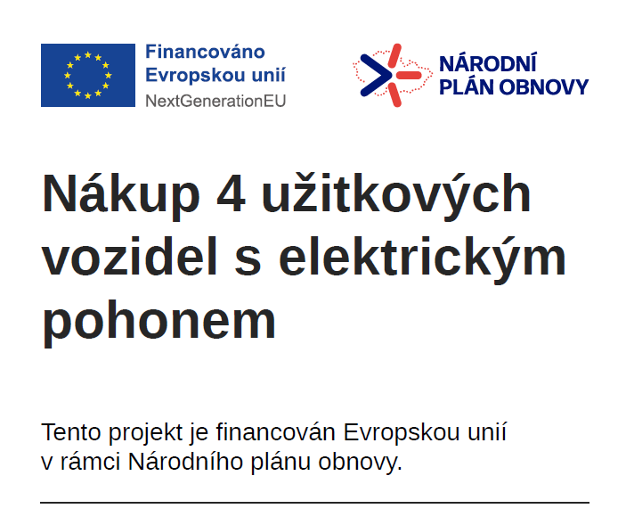 Nákup 4 užitkových vozidel s elektrickým pohonem